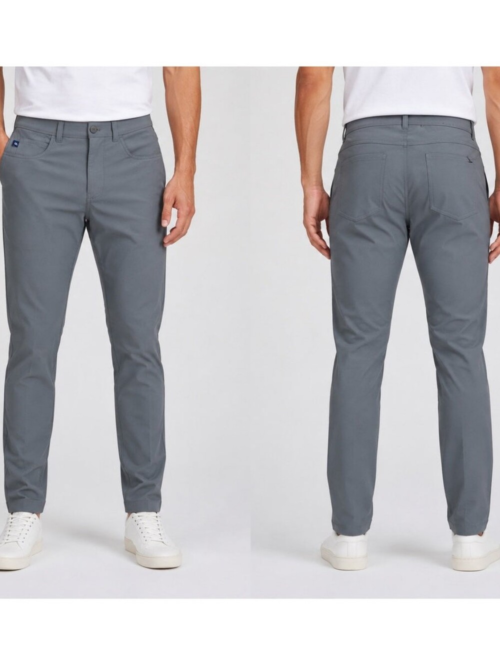 Mizzen+Main Helmsman Mens Slim Fit Chino Performance Pants Gray 36x34
